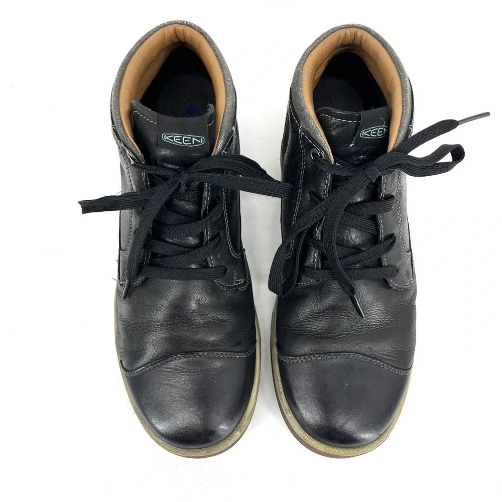 KEEN Glenhaven Mens Black Leather Lace Up Mid Ankle Boots Shoes Size 11 (EU44.5)